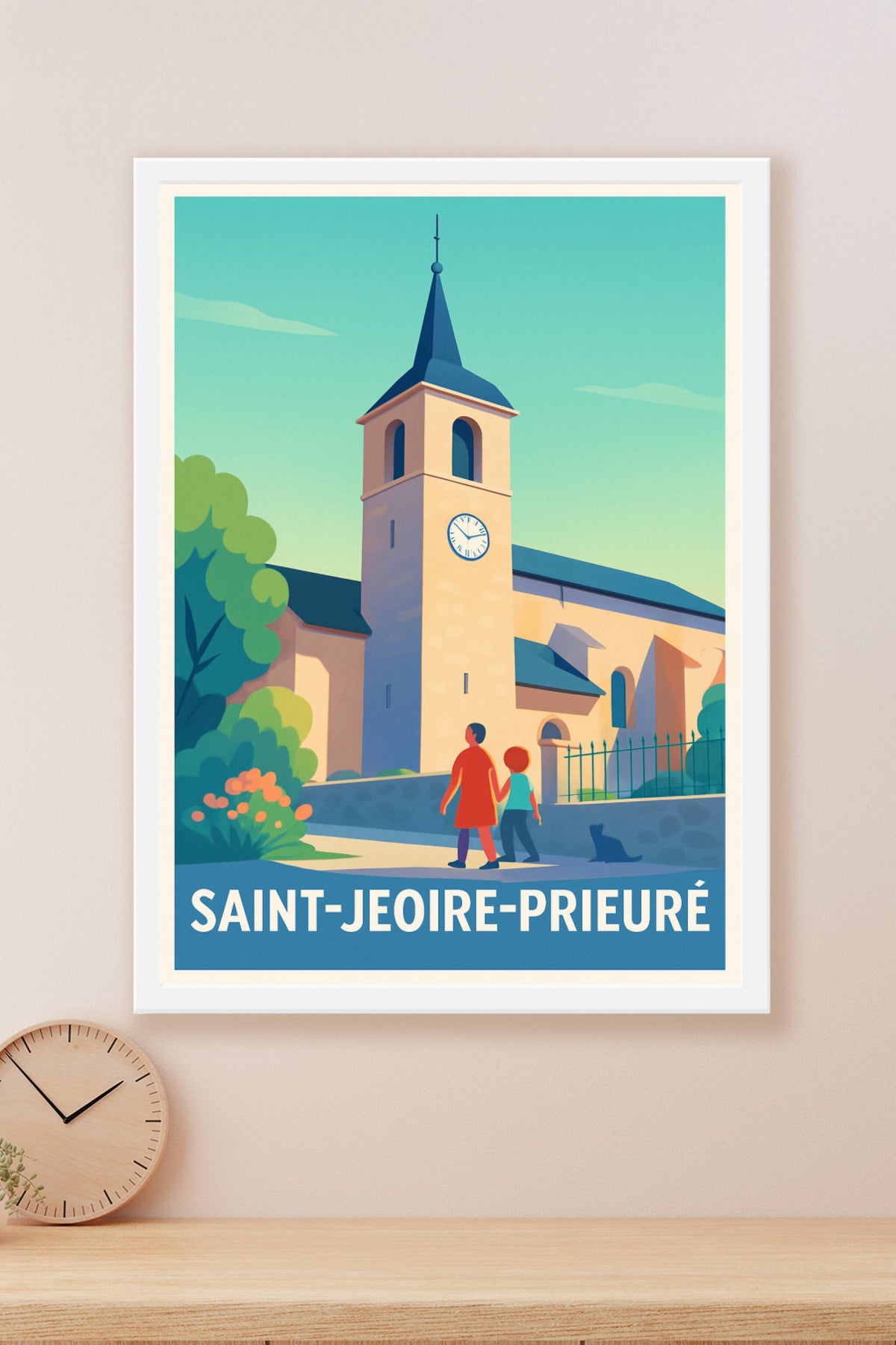 Affiche Saint-Jeoire-Prieuré — Une promenade paisible au cœur du patrimoine · poster d'art de Saint-Jeoire-Prieuré