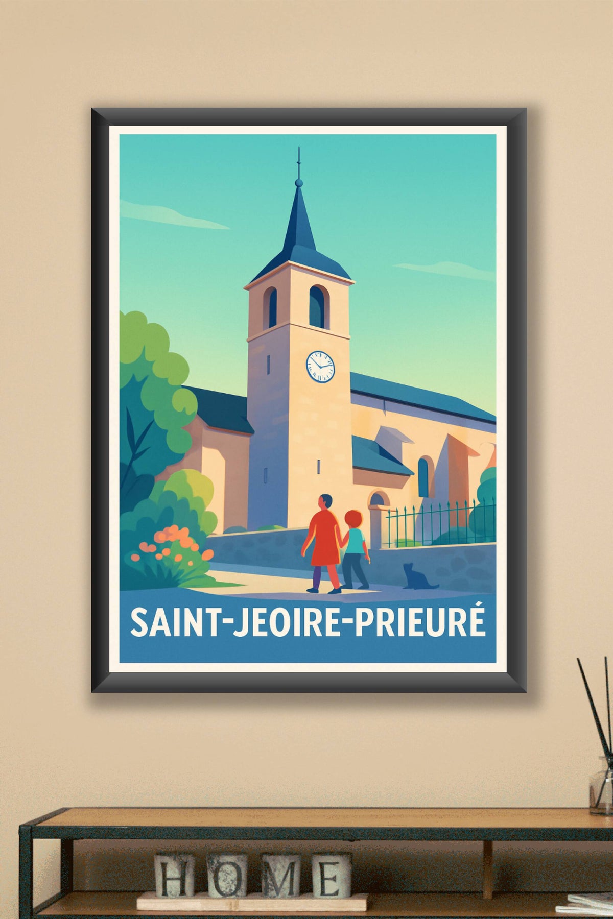 Affiche Saint-Jeoire-Prieuré — Une promenade paisible au cœur du patrimoine · poster d'art de Saint-Jeoire-Prieuré