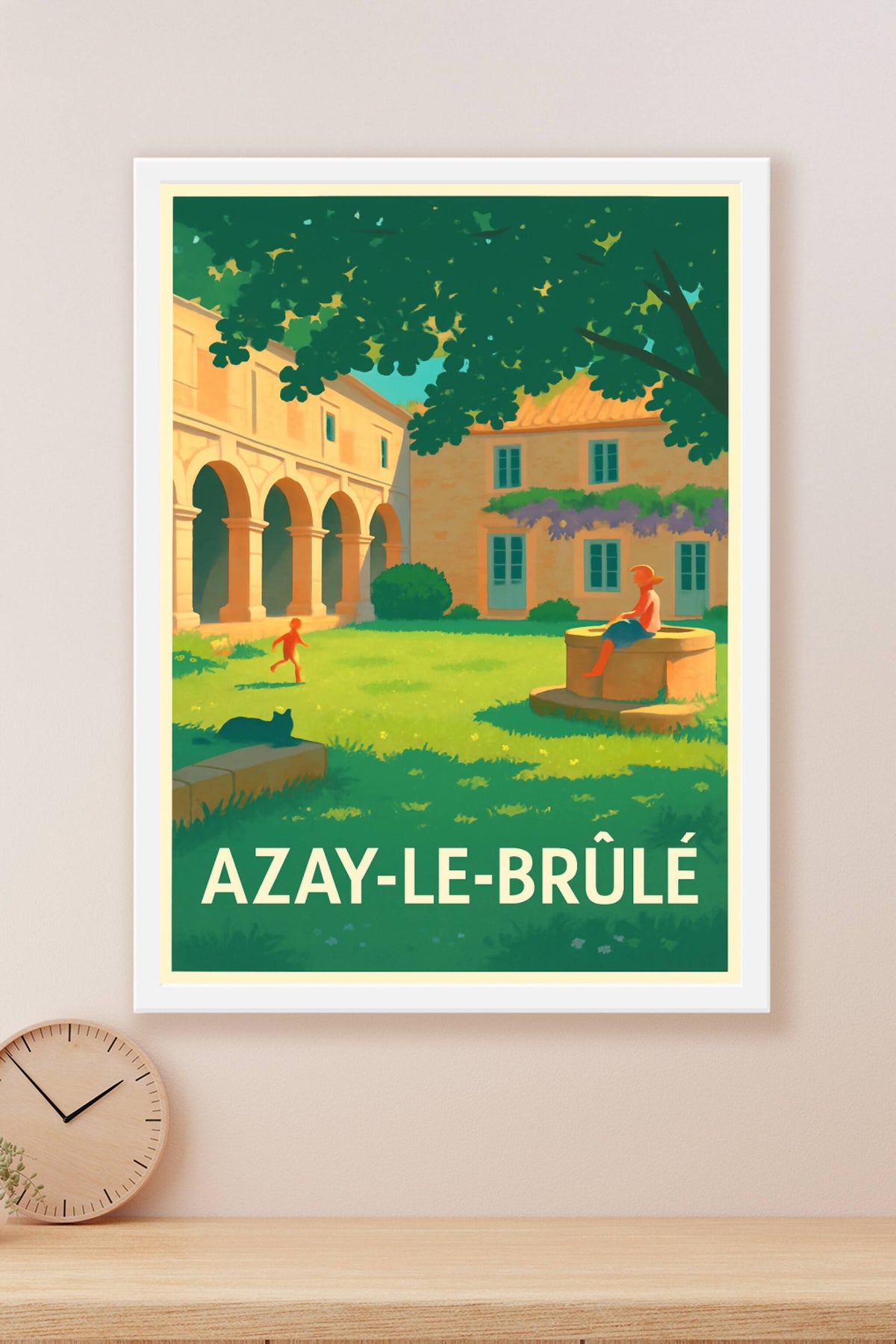 Affiche Azay-le-Brûlé — Charme bucolique et douceur d'été · poster d'art de Azay-le-Brûlé