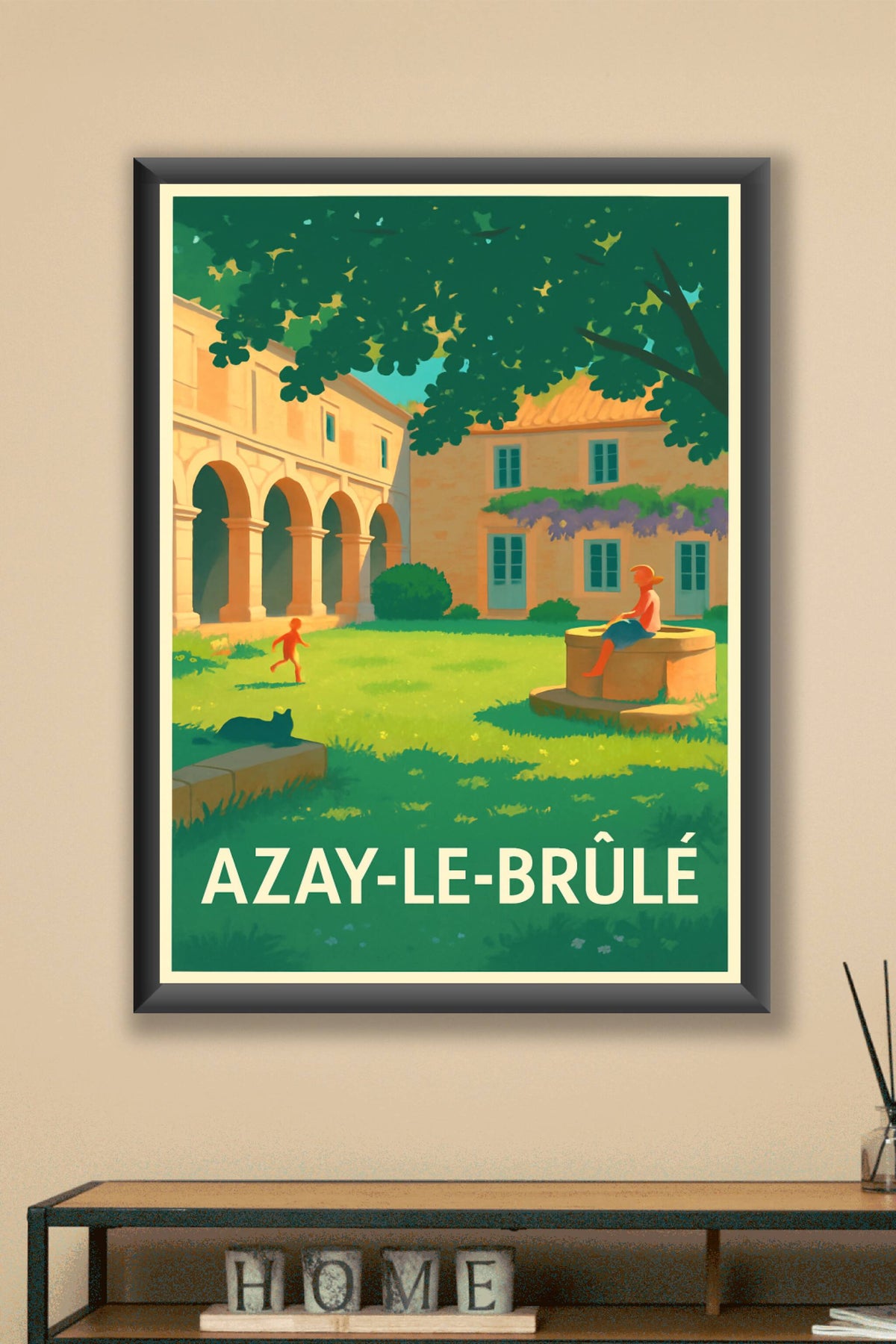 Affiche Azay-le-Brûlé — Charme bucolique et douceur d'été · poster d'art de Azay-le-Brûlé