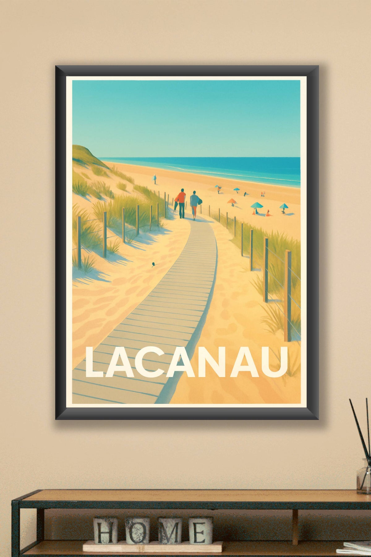 Affiche Lacanau — L'appel apaisant de la plage Atlantique · poster d'art de Lacanau
