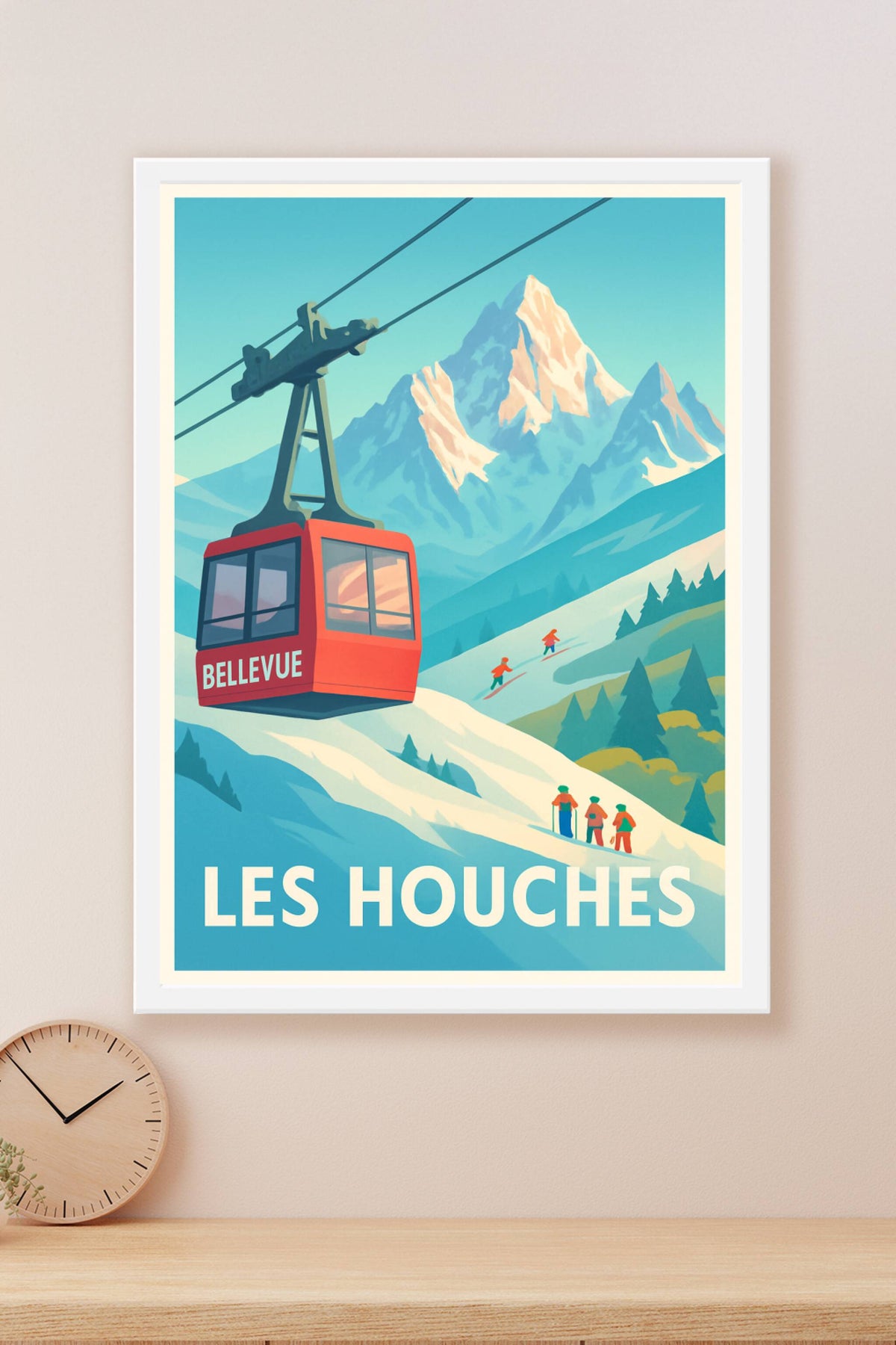 Affiche Les Houches — Évasion alpine en téléphérique · poster d'art de Les Houches