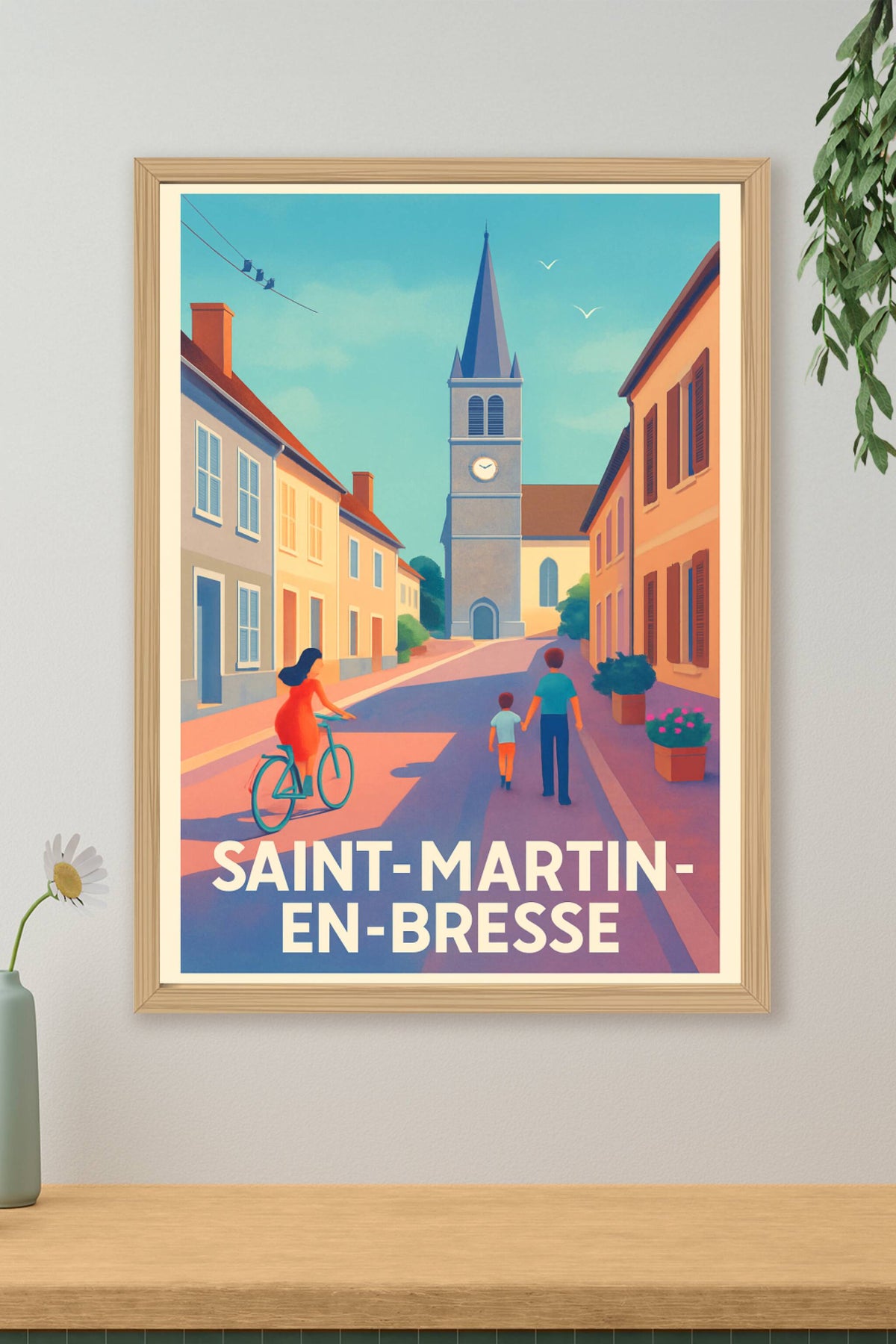 Affiche Saint-Martin-en-Bresse — L'authenticité d'un village paisible · poster d'art de Saint-Martin-en-Bresse