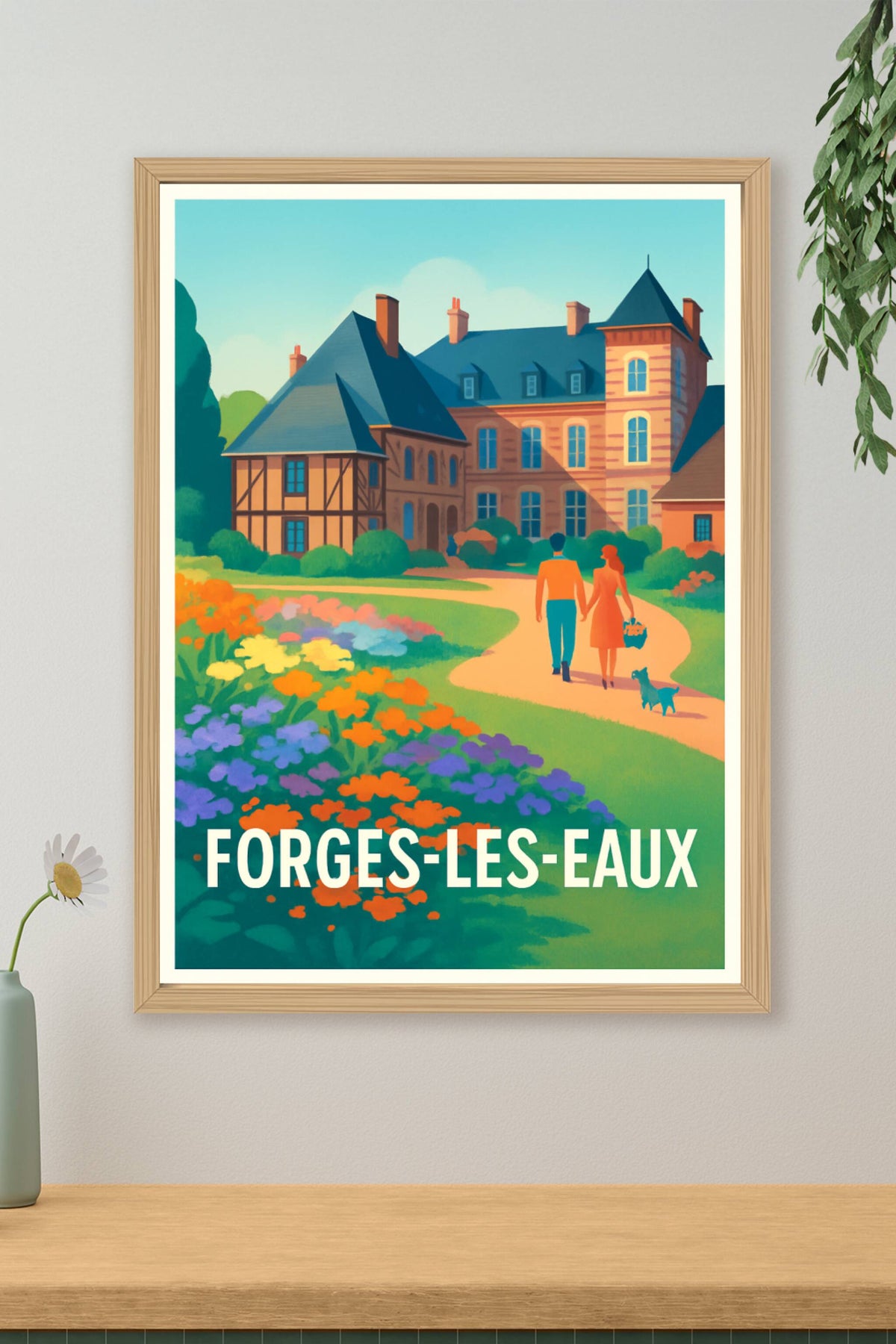 Affiche Forges-les-Eaux — Promenade bucolique au cœur de l'élégance normande · poster d'art de Forges-les-Eaux