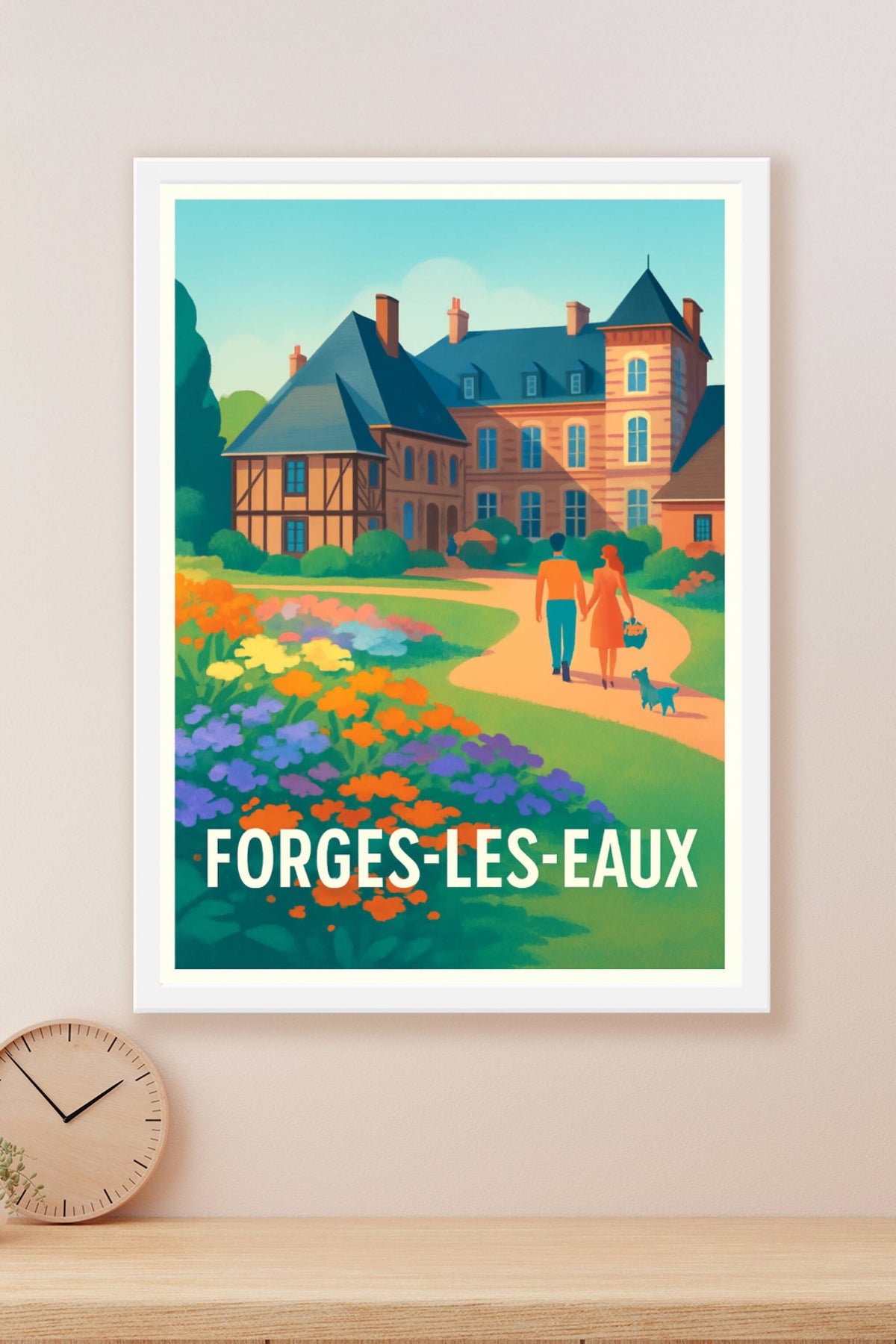 Affiche Forges-les-Eaux — Promenade bucolique au cœur de l'élégance normande · poster d'art de Forges-les-Eaux