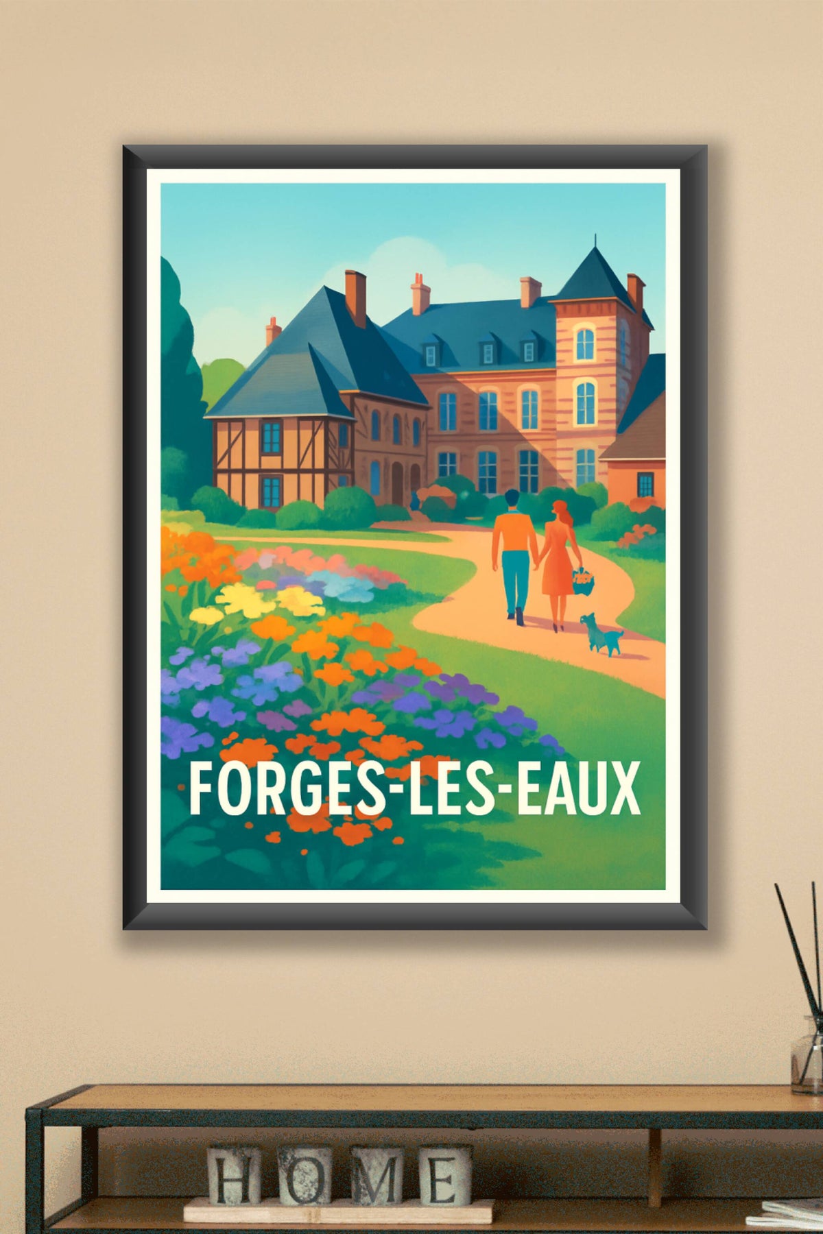 Affiche Forges-les-Eaux — Promenade bucolique au cœur de l'élégance normande · poster d'art de Forges-les-Eaux