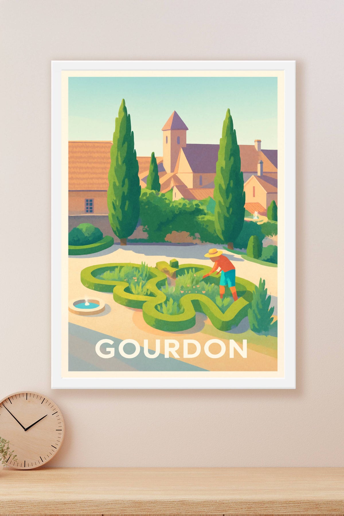 Affiche Gourdon — Charme et sérénité au cœur du jardin provençal · poster d'art de Gourdon
