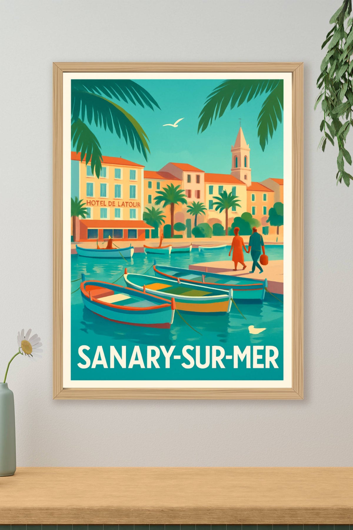 Affiche Sanary-sur-Mer — Charme méditerranéen au bord de l'eau · poster d'art de Sanary-sur-Mer