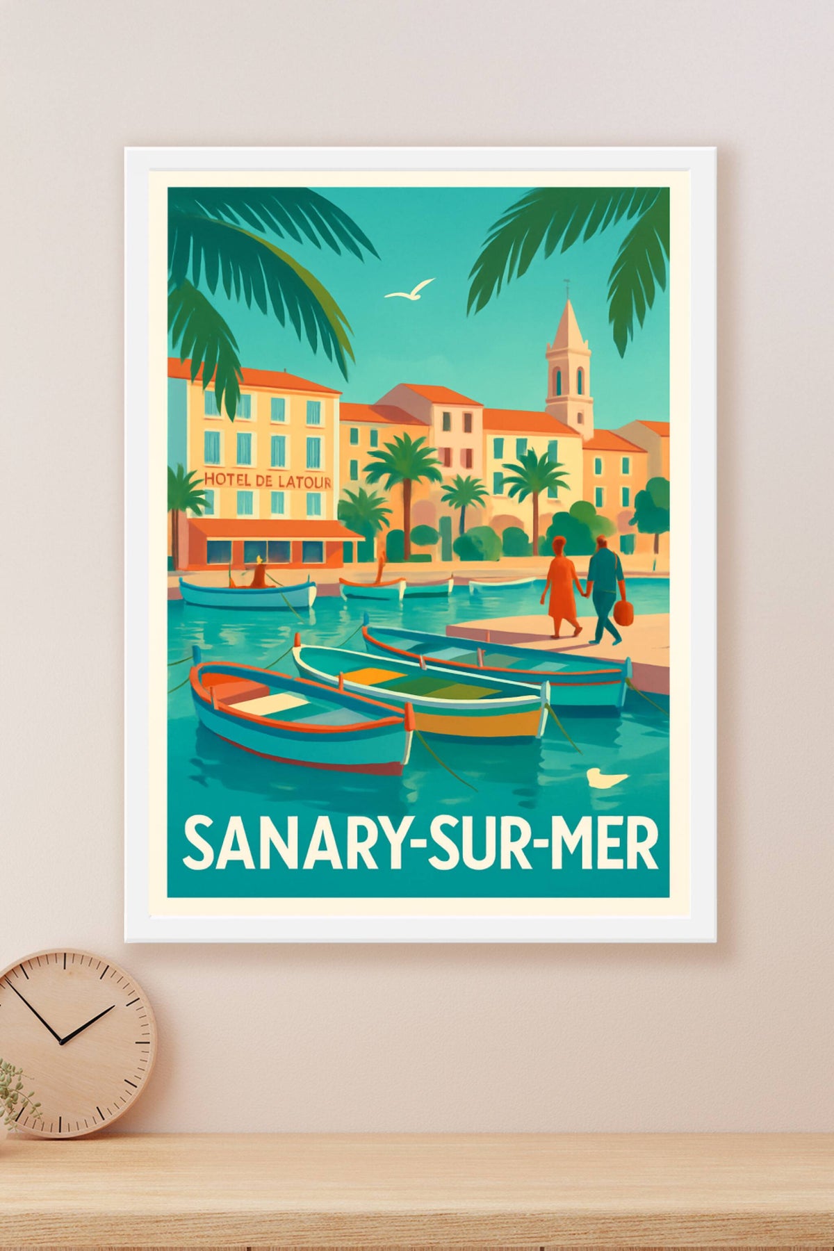Affiche Sanary-sur-Mer — Charme méditerranéen au bord de l'eau · poster d'art de Sanary-sur-Mer