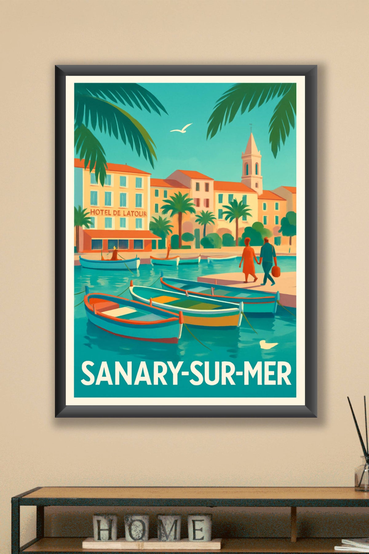 Affiche Sanary-sur-Mer — Charme méditerranéen au bord de l'eau · poster d'art de Sanary-sur-Mer