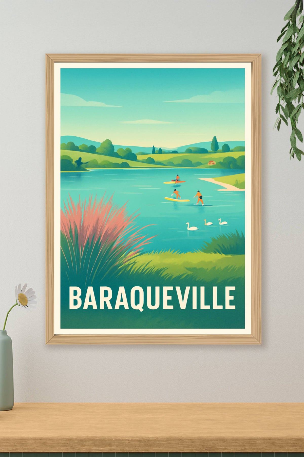 Affiche Baraqueville — Évasion et détente au fil de l'eau · poster d'art de Baraqueville