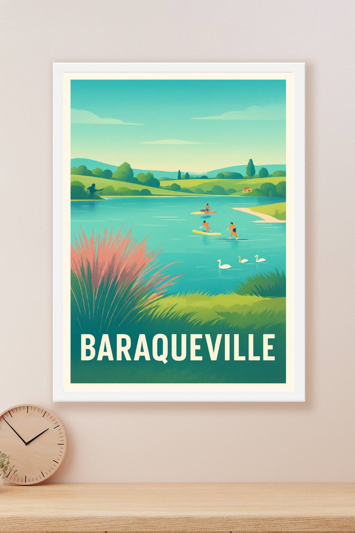 Affiche Baraqueville — Évasion et détente au fil de l'eau · poster d'art de Baraqueville