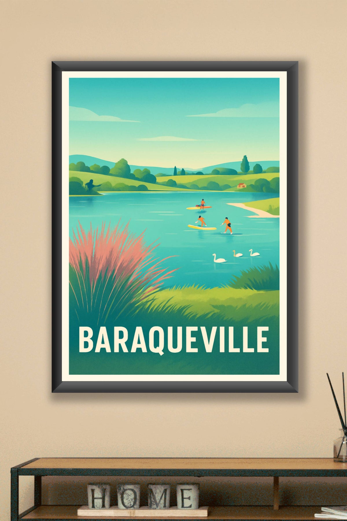 Affiche Baraqueville — Évasion et détente au fil de l'eau · poster d'art de Baraqueville