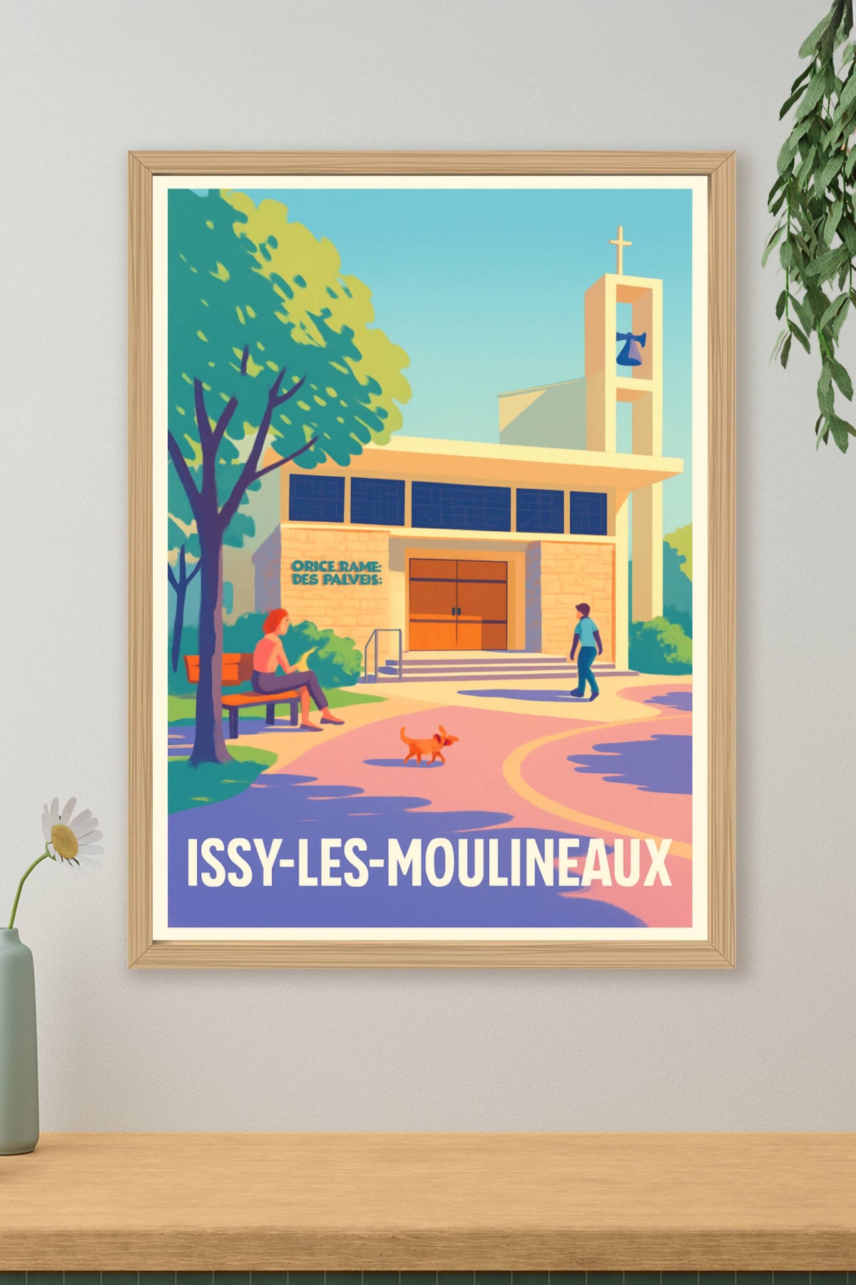 Affiche Issy-les-Moulineaux — Tranquillité et charme urbain · poster d'art de Issy-les-Moulineaux