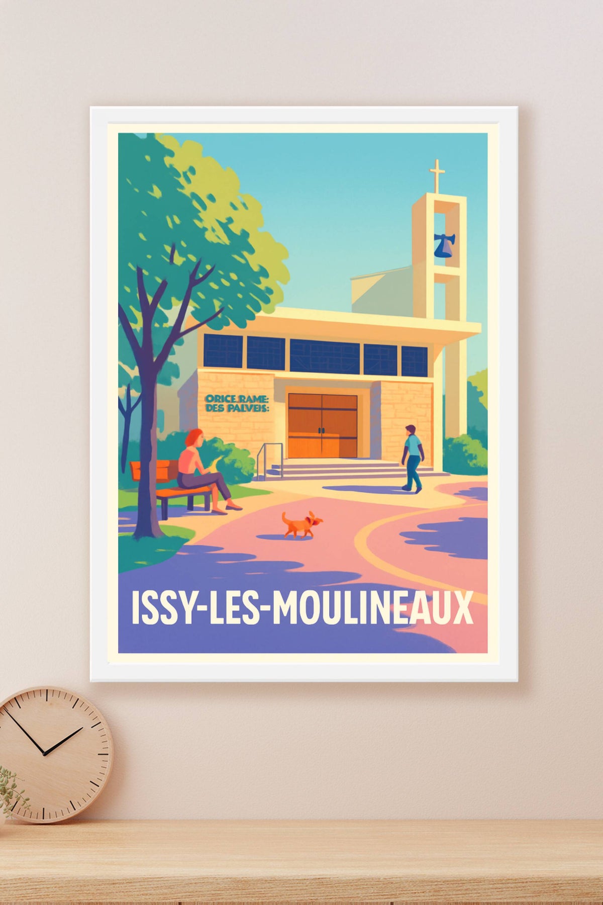 Affiche Issy-les-Moulineaux — Tranquillité et charme urbain · poster d'art de Issy-les-Moulineaux