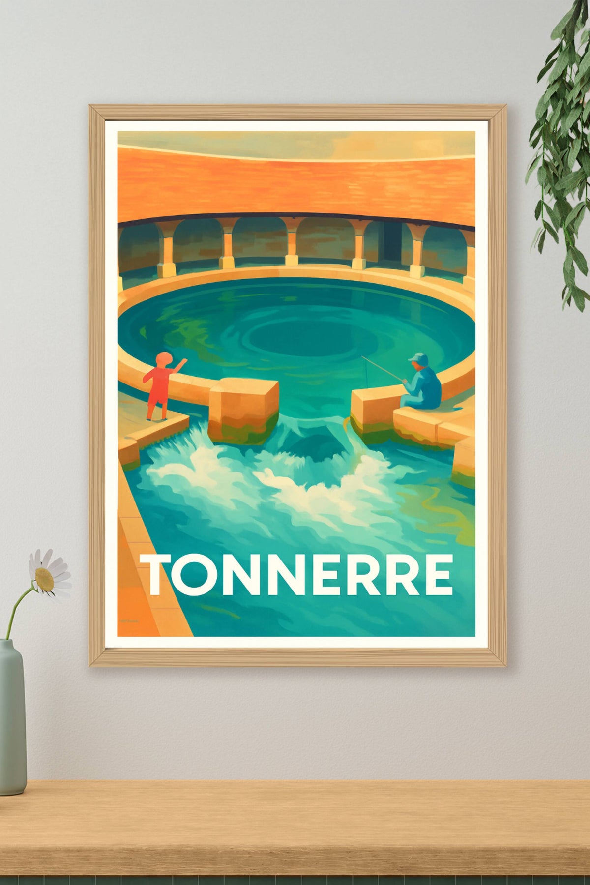 Affiche Tonnerre — Séjour au bassin historique · poster d'art de Tonnerre