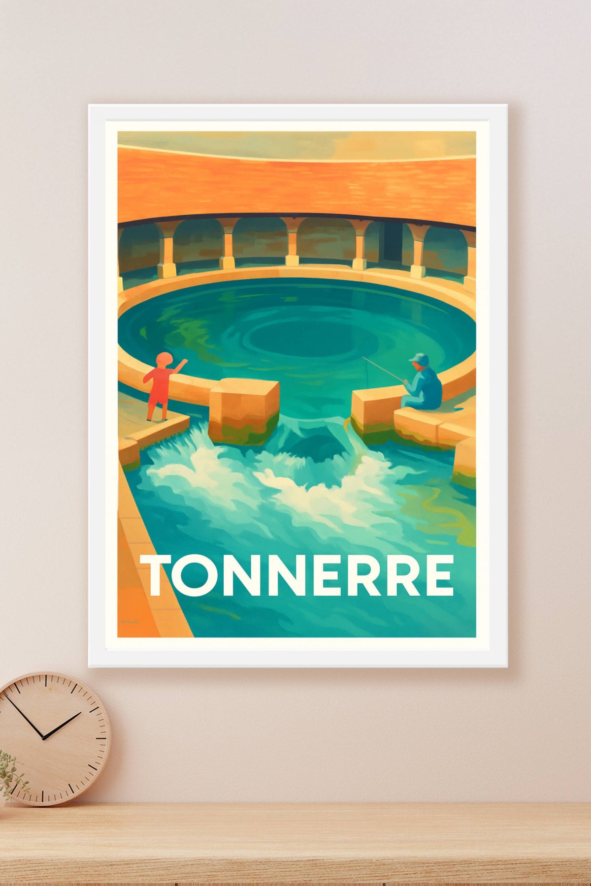 Affiche Tonnerre — Séjour au bassin historique · poster d'art de Tonnerre
