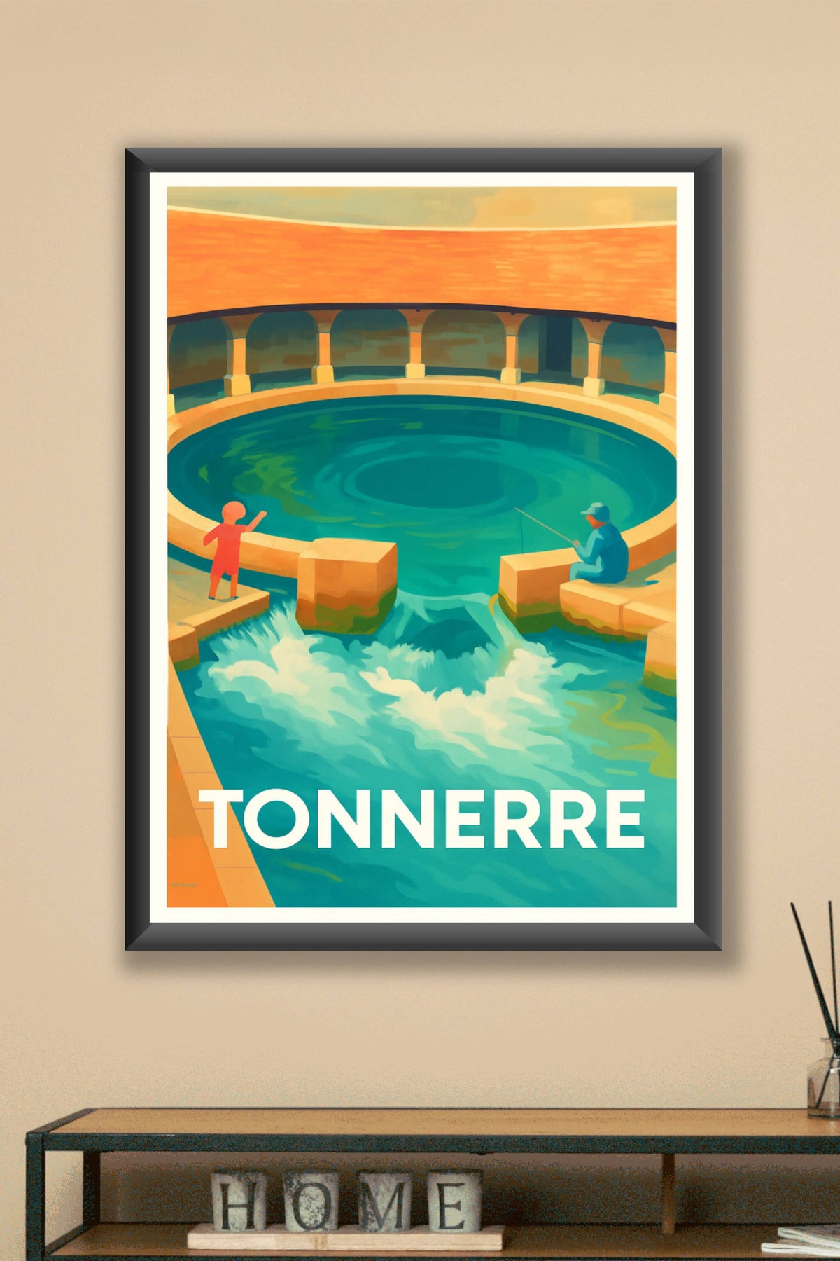 Affiche Tonnerre — Séjour au bassin historique · poster d'art de Tonnerre