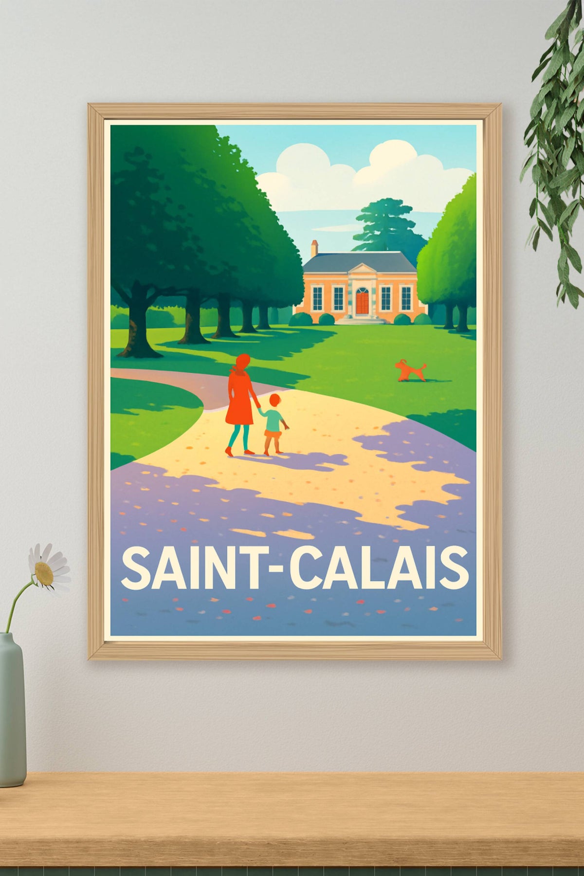 Affiche Saint-Calais — Promenade bucolique au cœur du patrimoine · poster d'art de Saint-Calais