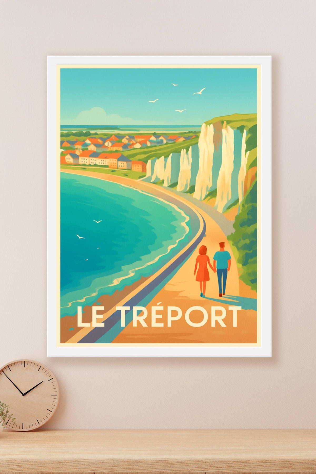 Affiche Le Tréport — Balade romantique au bord des falaises · poster d'art de Le Tréport