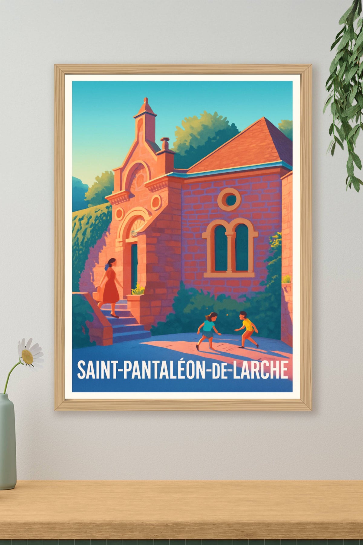 Affiche Saint-Pantaléon-de-Larche — Charme et lumière d'une petite ville · poster d'art de Saint-Pantaléon-de-Larche