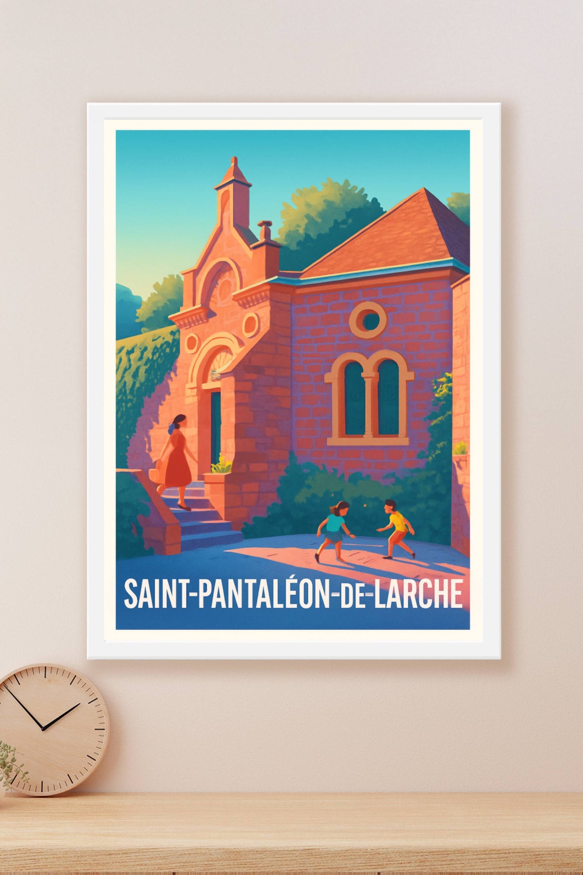 Affiche Saint-Pantaléon-de-Larche — Charme et lumière d'une petite ville · poster d'art de Saint-Pantaléon-de-Larche