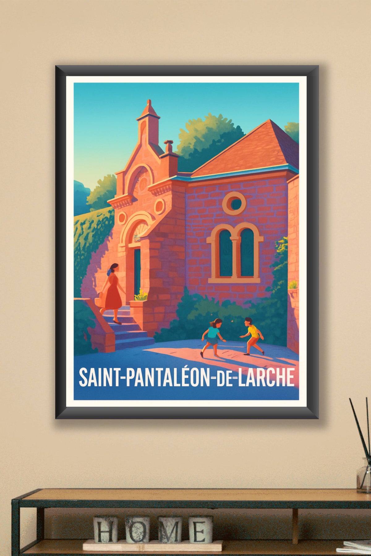 Affiche Saint-Pantaléon-de-Larche — Charme et lumière d'une petite ville · poster d'art de Saint-Pantaléon-de-Larche