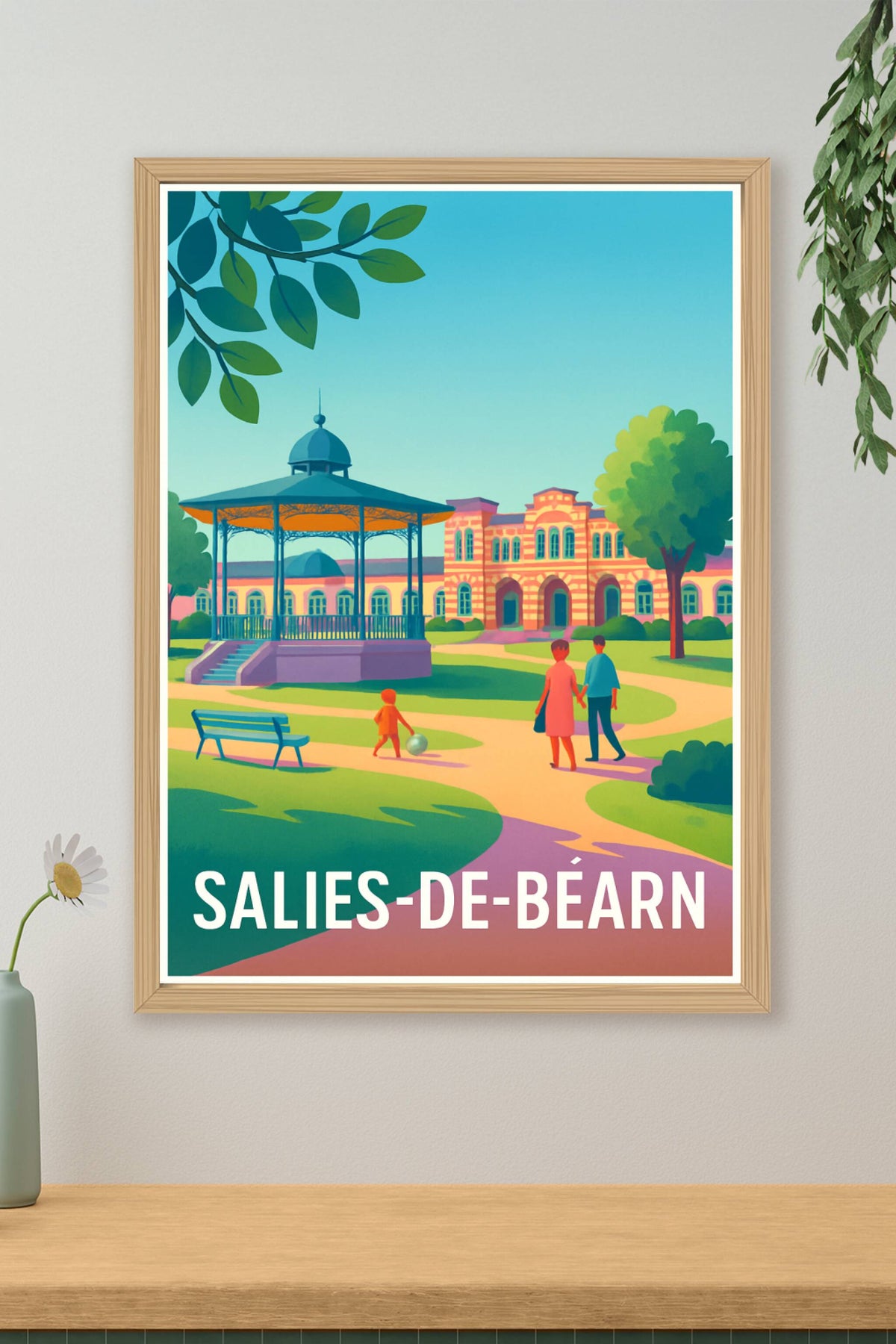 Affiche Salies-de-Béarn — Charme et sérénité au cœur des Landes · poster d'art de Salies-de-Béarn