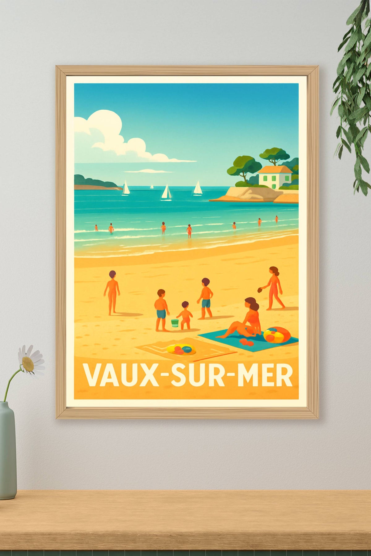 Affiche Vaux-sur-Mer — Plage et douceur d'été · poster d'art de Vaux-sur-Mer