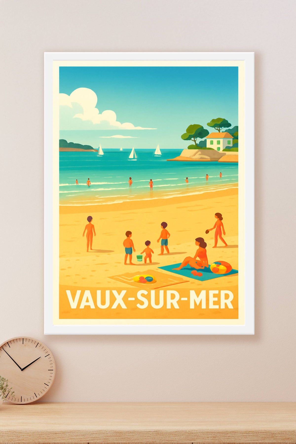 Affiche Vaux-sur-Mer — Plage et douceur d'été · poster d'art de Vaux-sur-Mer