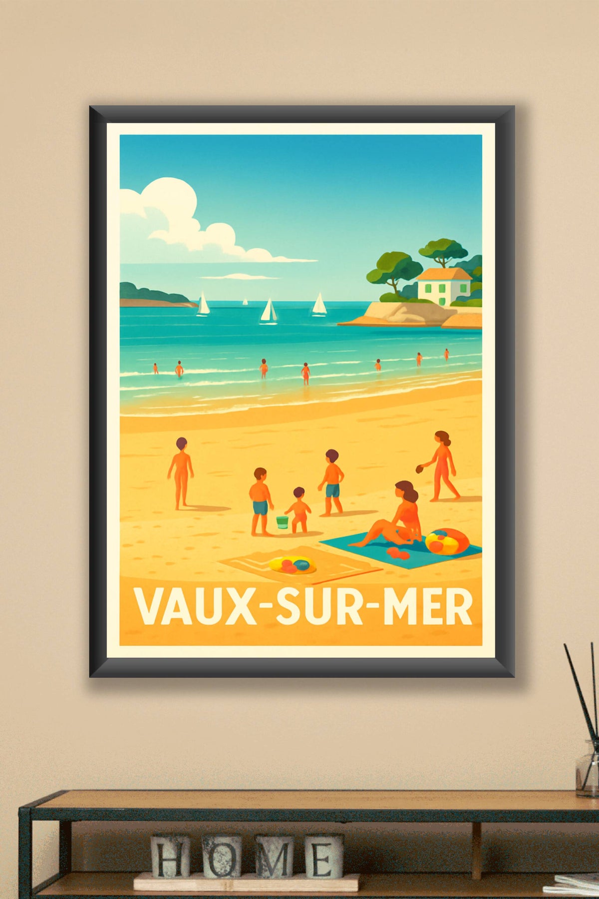 Affiche Vaux-sur-Mer — Plage et douceur d'été · poster d'art de Vaux-sur-Mer