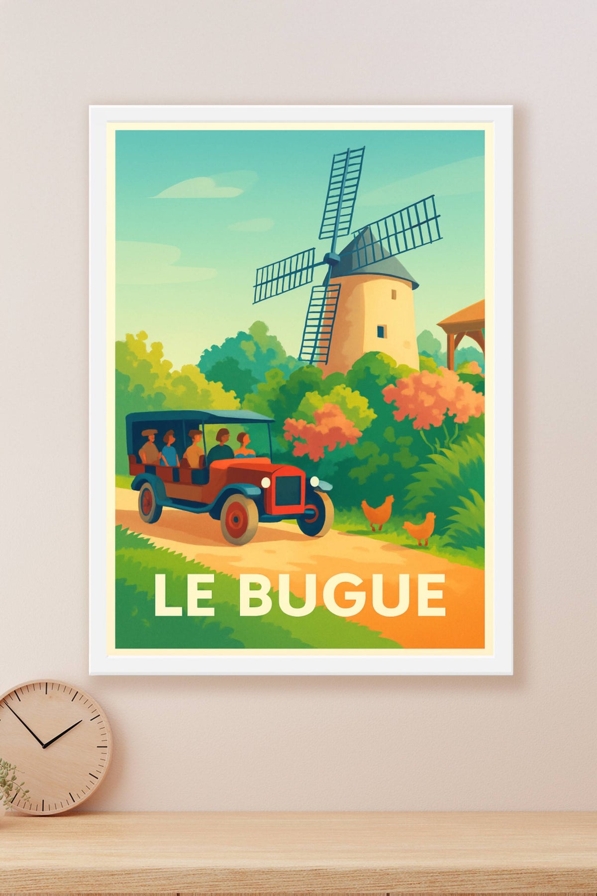 Affiche Le Bugue — Charme bucolique et vintage · poster d'art de Le Bugue