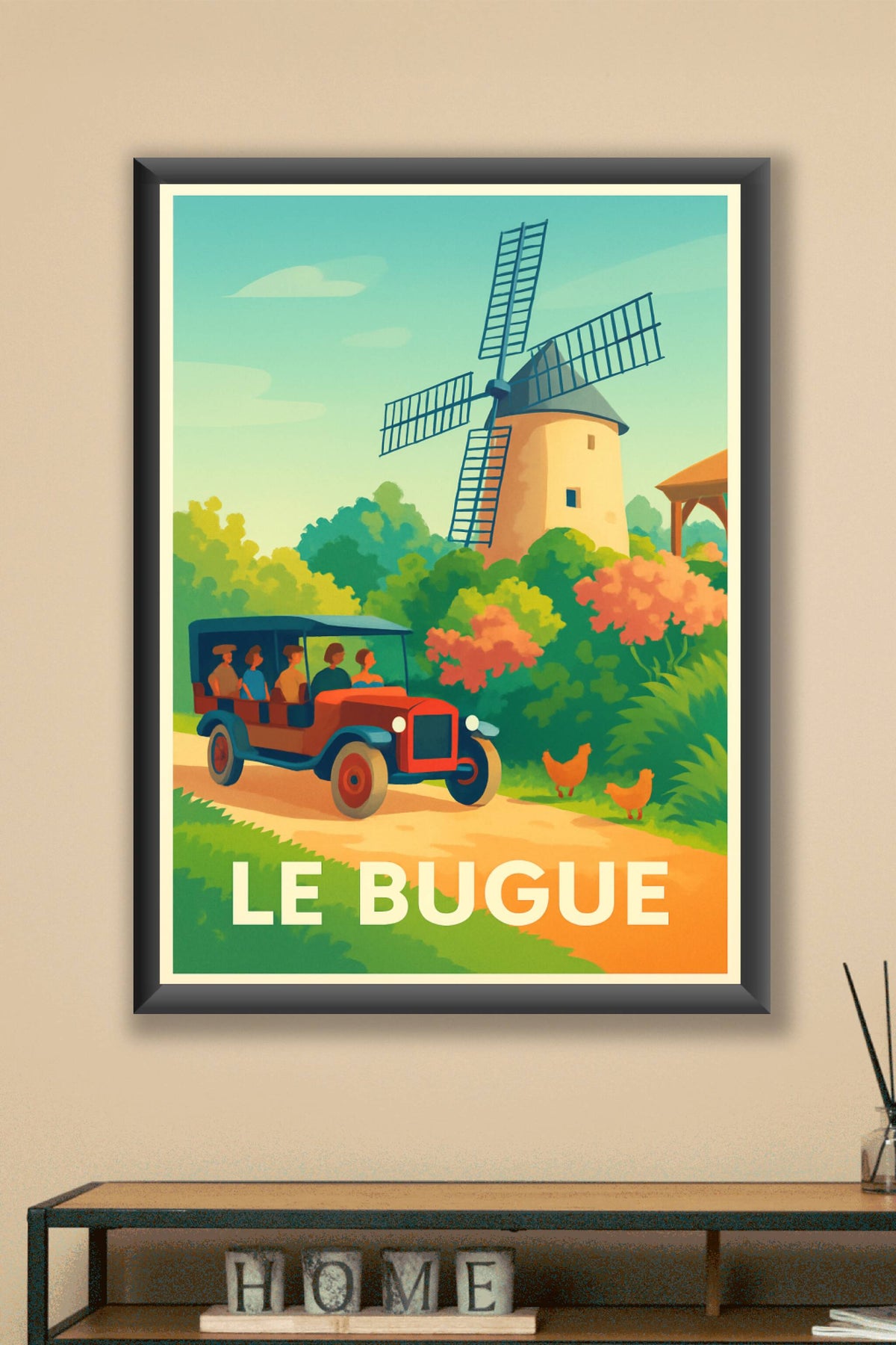 Affiche Le Bugue — Charme bucolique et vintage · poster d'art de Le Bugue