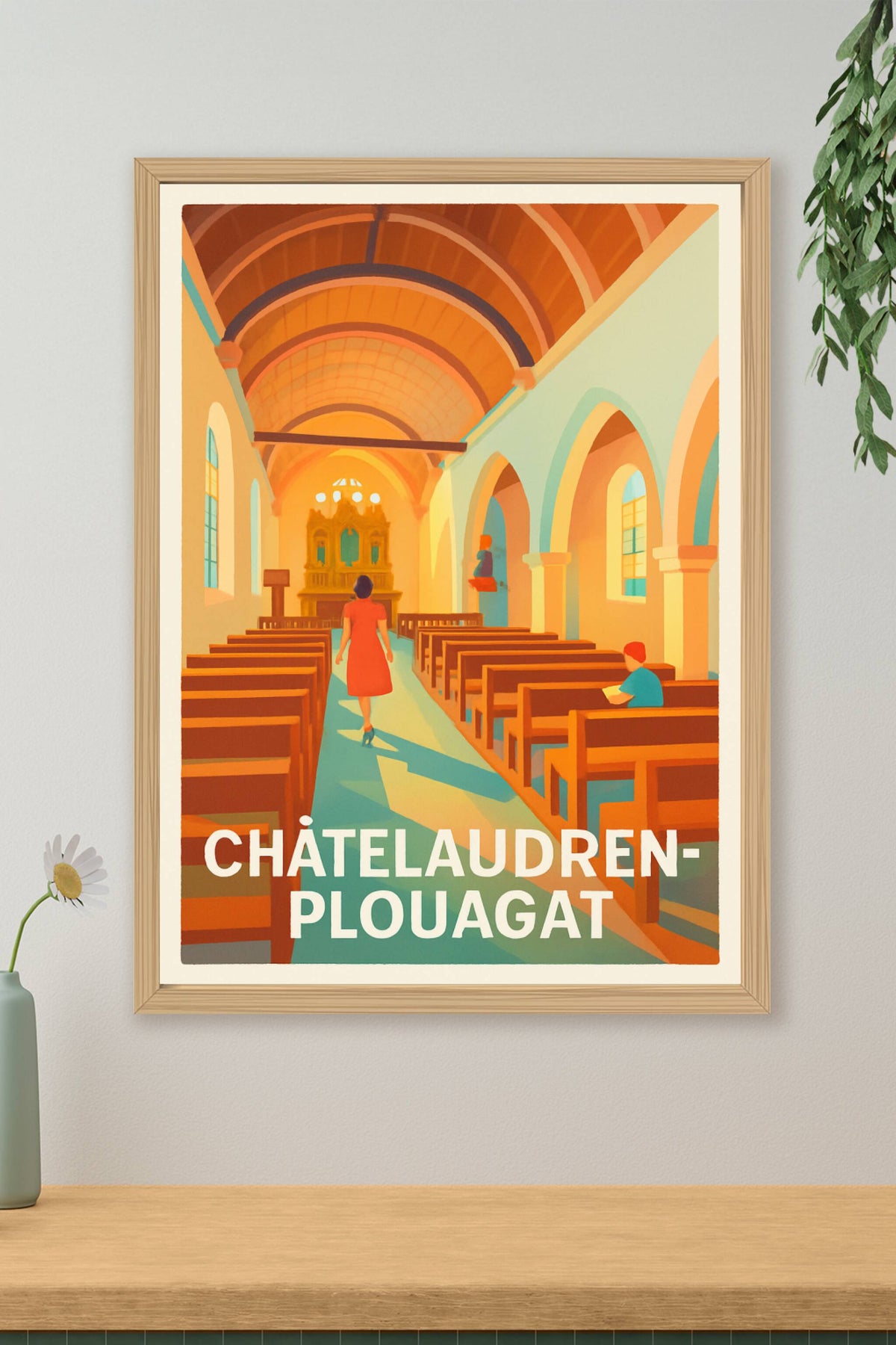 Affiche Châtelaudren-Plouagat — Lumières sacrées et sérénité intérieure · poster d'art de Châtelaudren-Plouagat