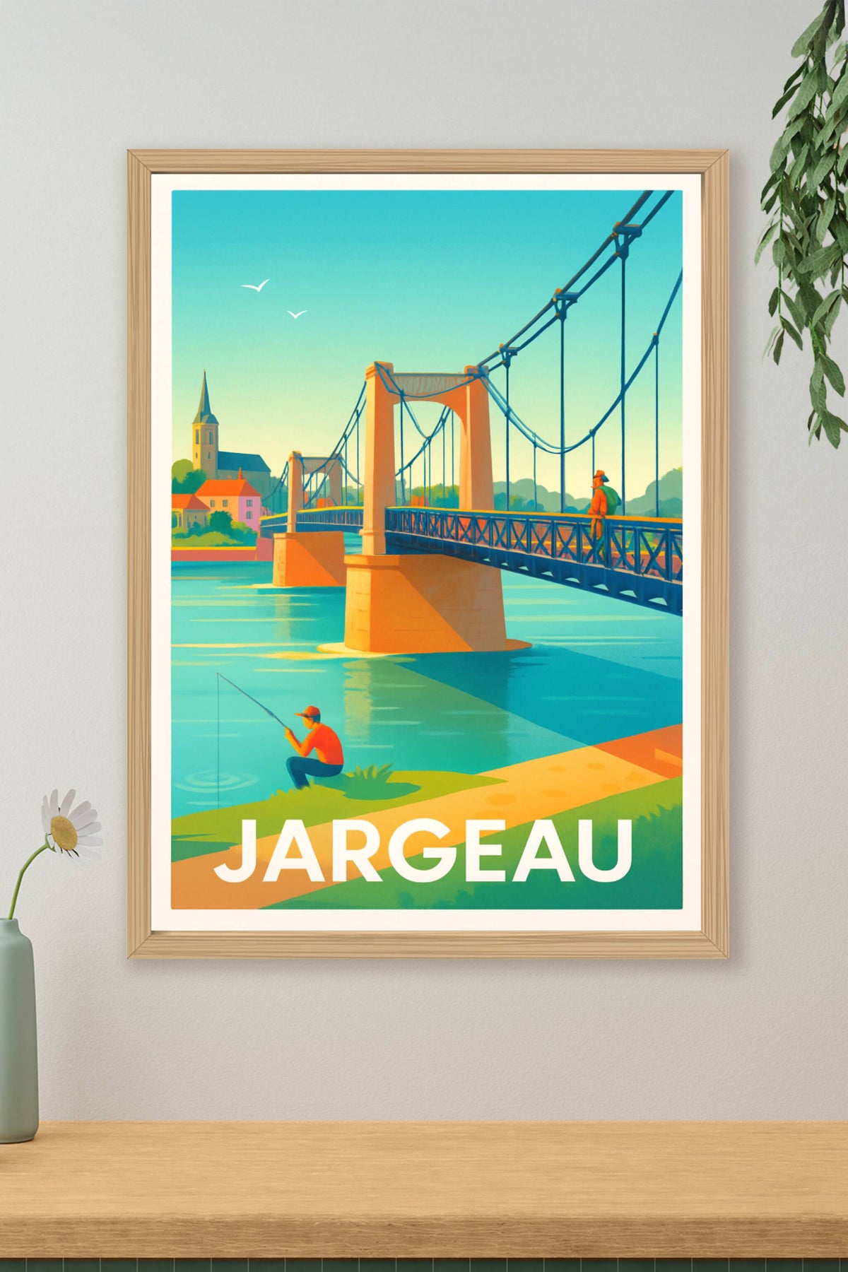 Affiche Jargeau — Charme et sérénité au fil de l'eau · poster d'art de Jargeau
