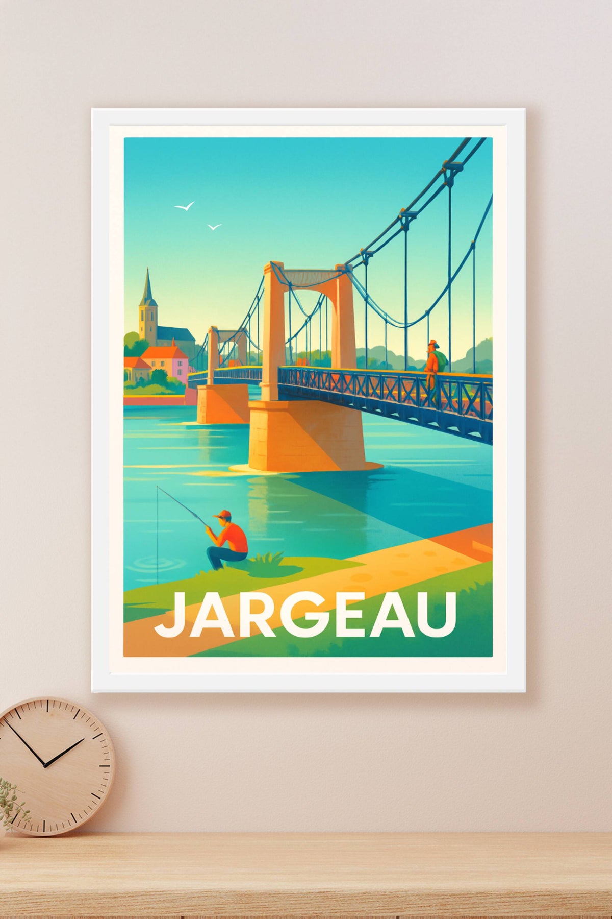 Affiche Jargeau — Charme et sérénité au fil de l'eau · poster d'art de Jargeau