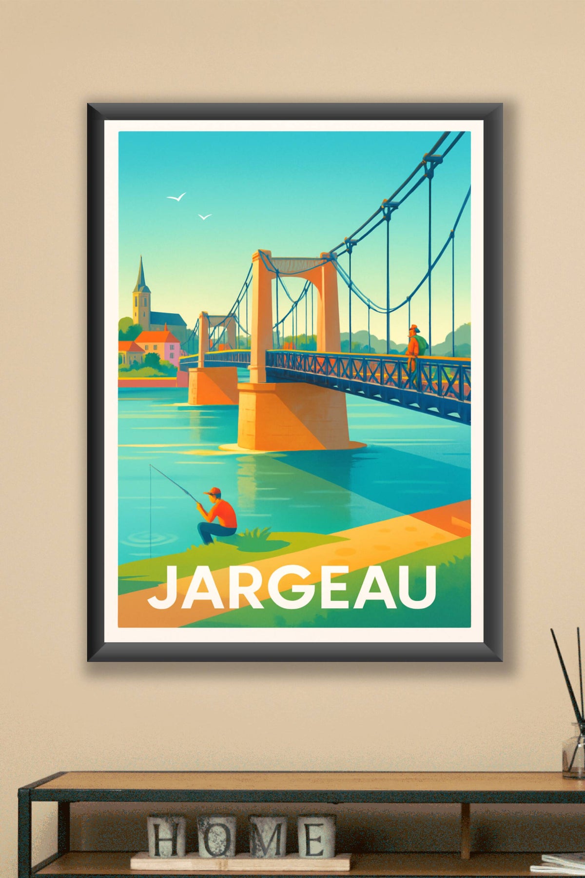 Affiche Jargeau — Charme et sérénité au fil de l'eau · poster d'art de Jargeau