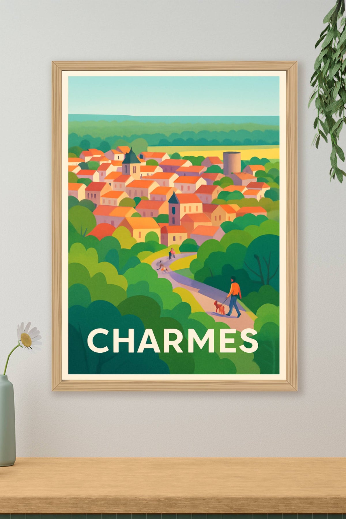 Affiche Charmes — Un village paisible au cœur de la nature · poster d'art de Charmes