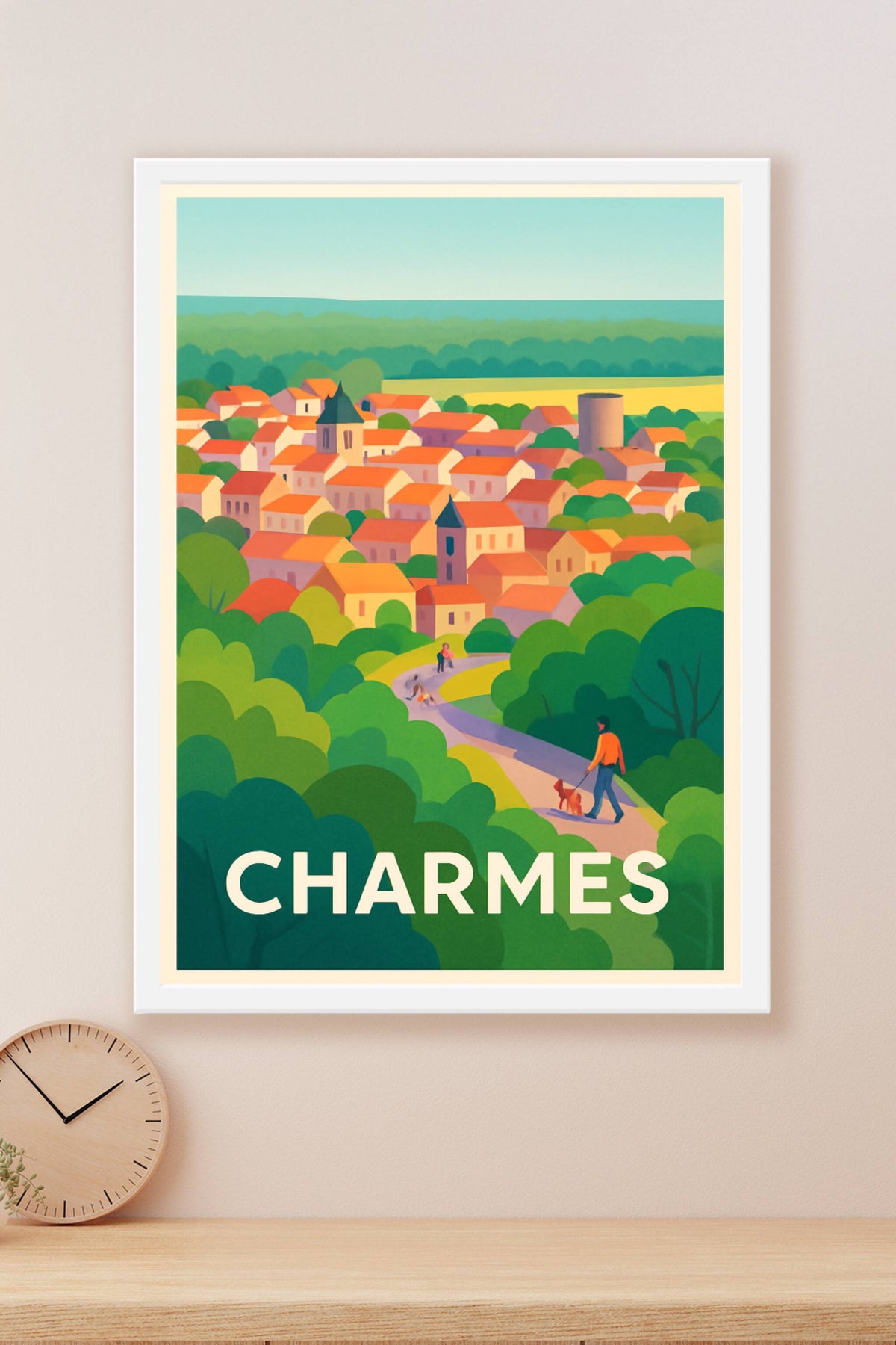 Affiche Charmes — Un village paisible au cœur de la nature · poster d'art de Charmes