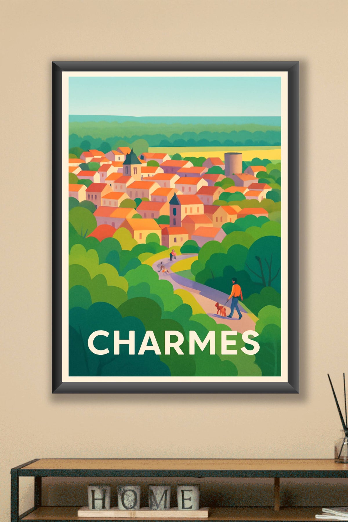 Affiche Charmes — Un village paisible au cœur de la nature · poster d'art de Charmes
