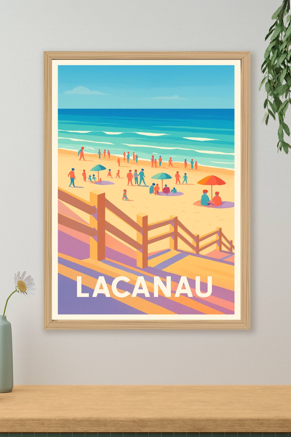 Affiche Lacanau — Évasion et douceur au bord de l'océan · poster d'art de Lacanau