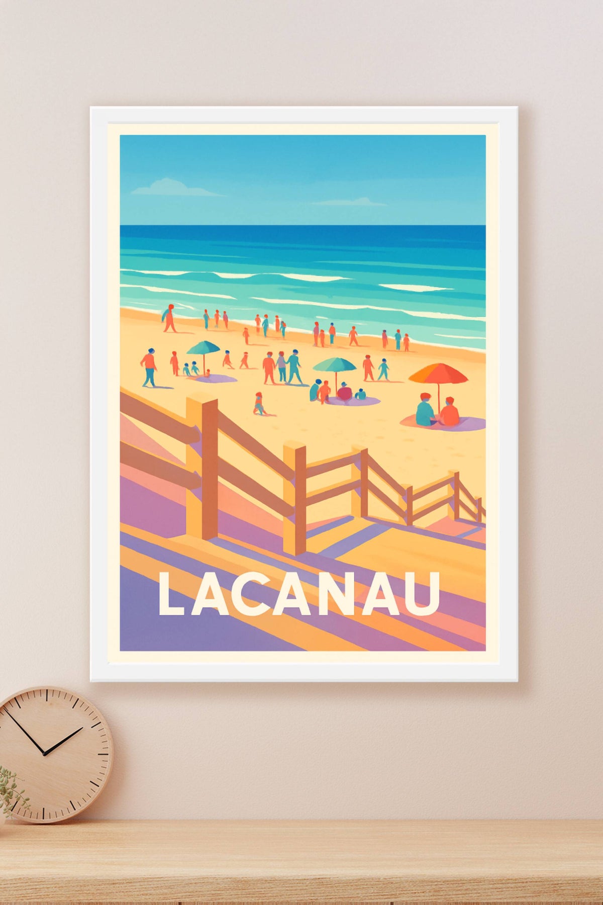 Affiche Lacanau — Évasion et douceur au bord de l'océan · poster d'art de Lacanau