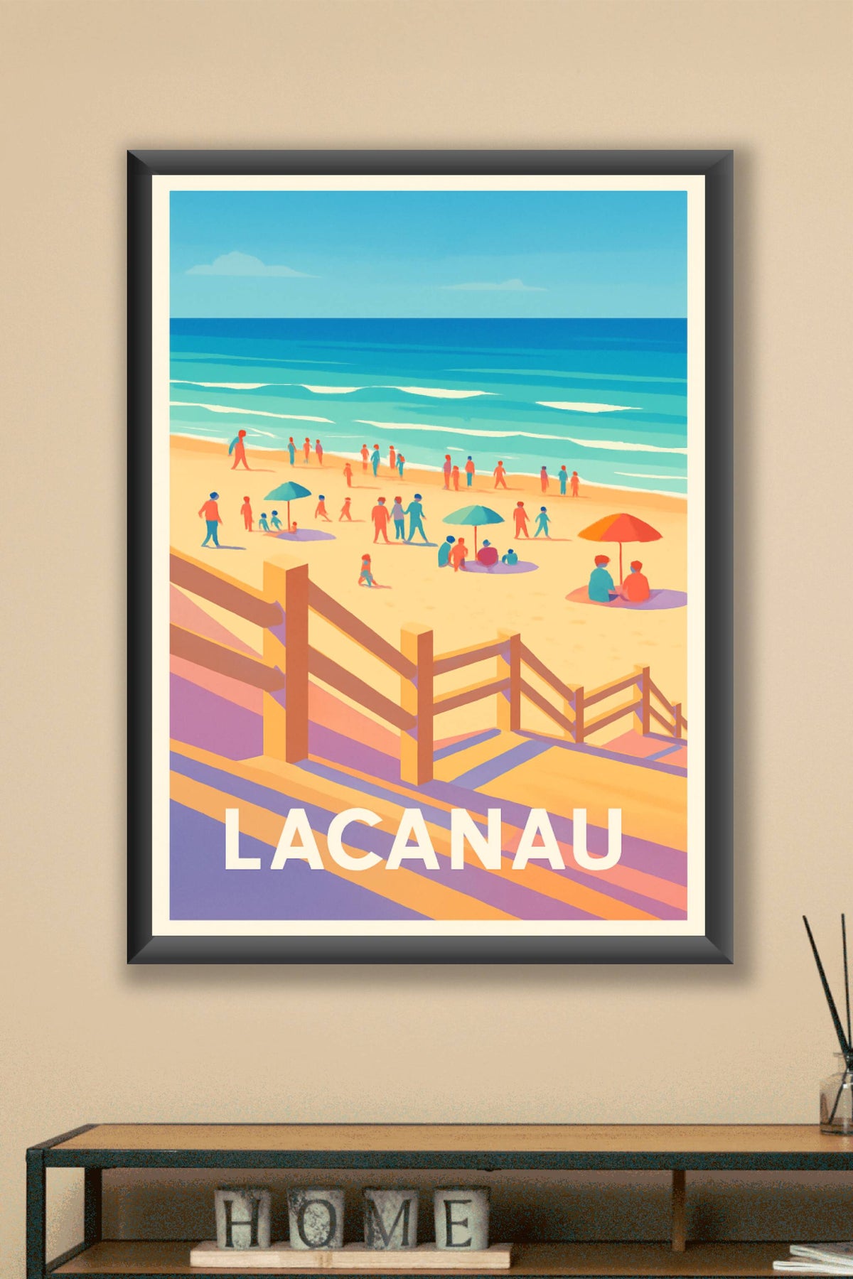 Affiche Lacanau — Évasion et douceur au bord de l'océan · poster d'art de Lacanau