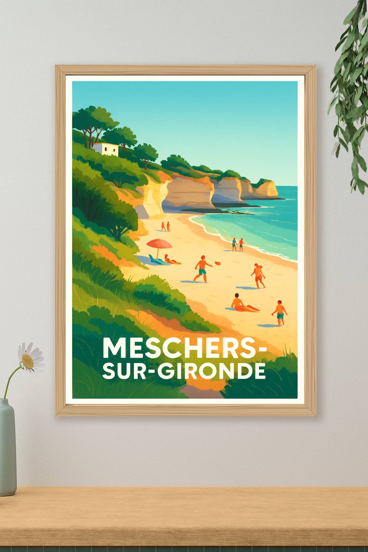 Affiche Meschers-sur-Gironde — Évasion et douceur de vivre au bord de la mer · poster d'art de Meschers-sur-Gironde