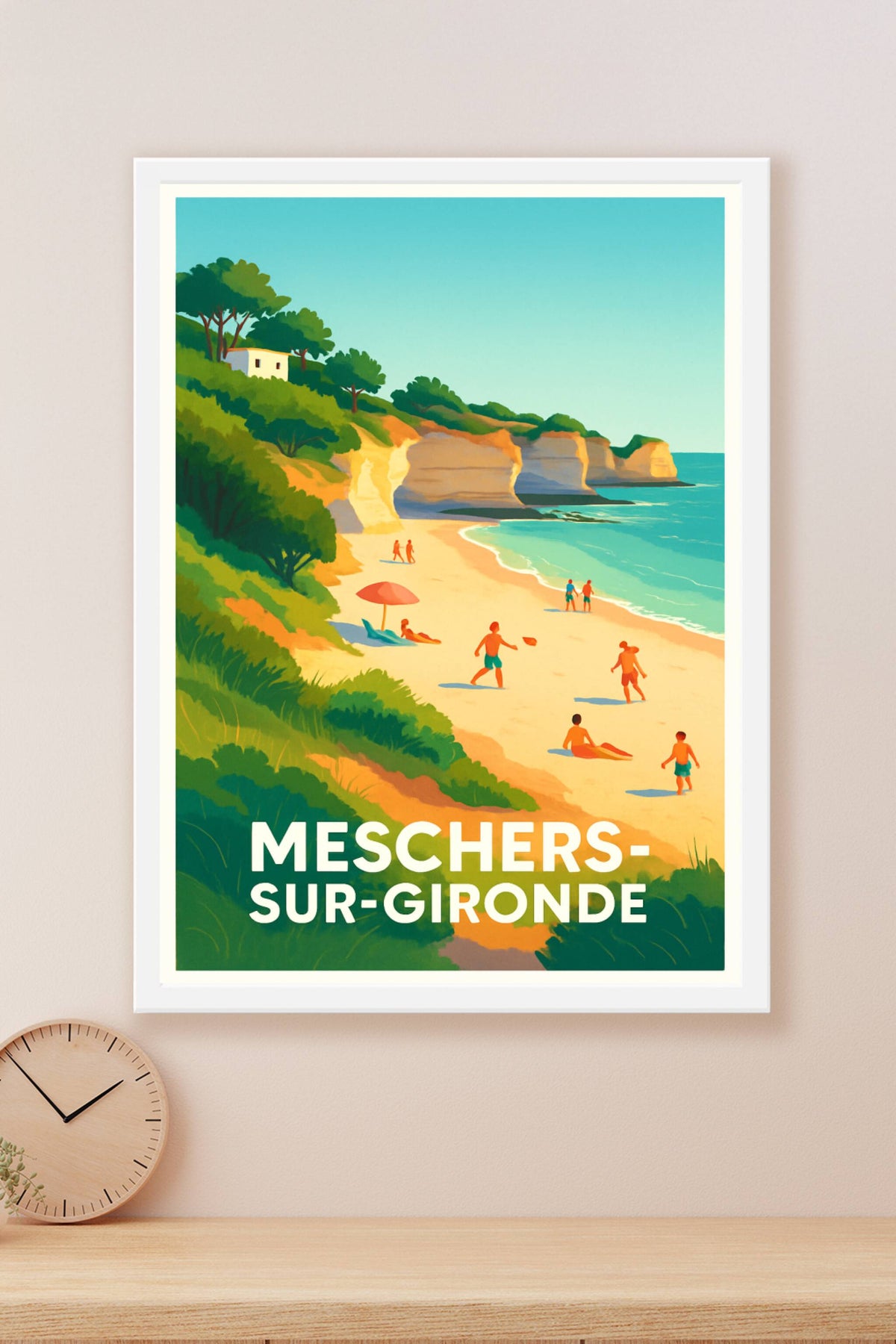 Affiche Meschers-sur-Gironde — Évasion et douceur de vivre au bord de la mer · poster d'art de Meschers-sur-Gironde