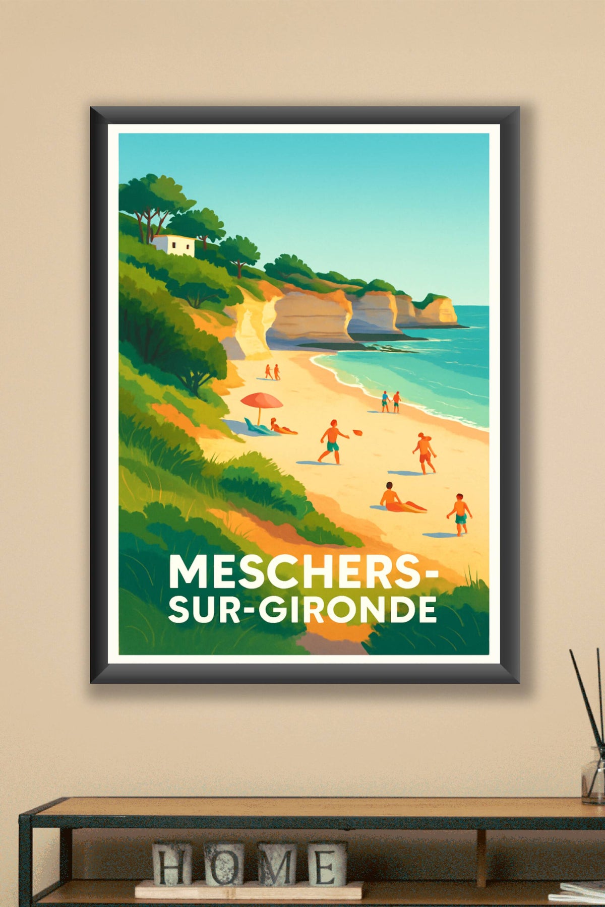 Affiche Meschers-sur-Gironde — Évasion et douceur de vivre au bord de la mer · poster d'art de Meschers-sur-Gironde