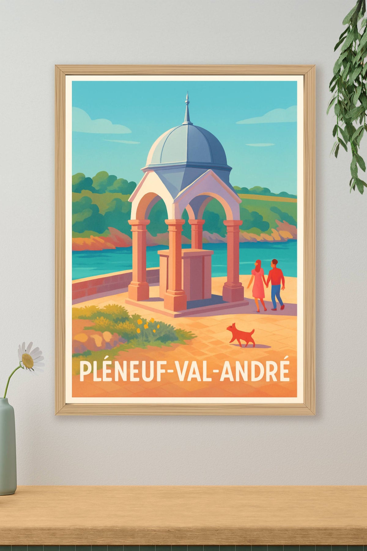 Affiche Pléneuf-Val-André — Escapade romantique en bord de mer · poster d'art de Pléneuf-Val-André