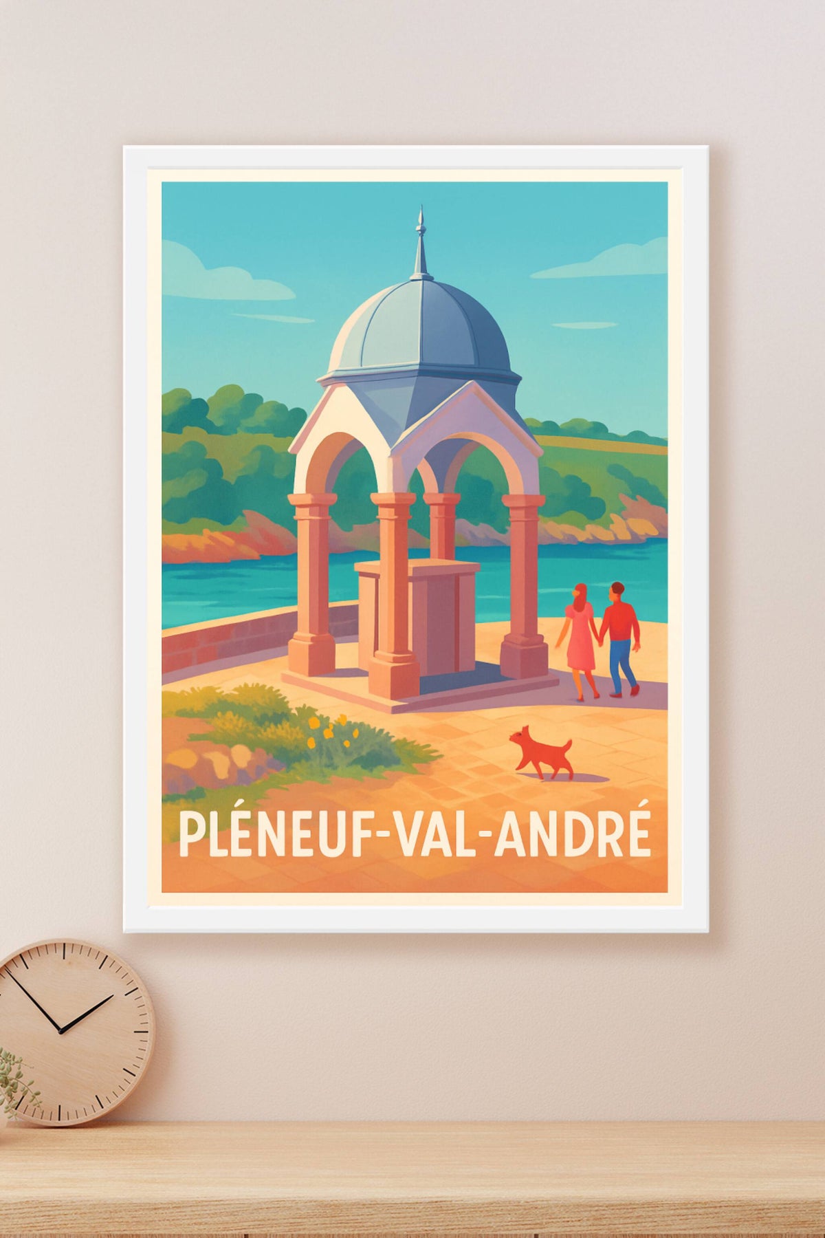 Affiche Pléneuf-Val-André — Escapade romantique en bord de mer · poster d'art de Pléneuf-Val-André