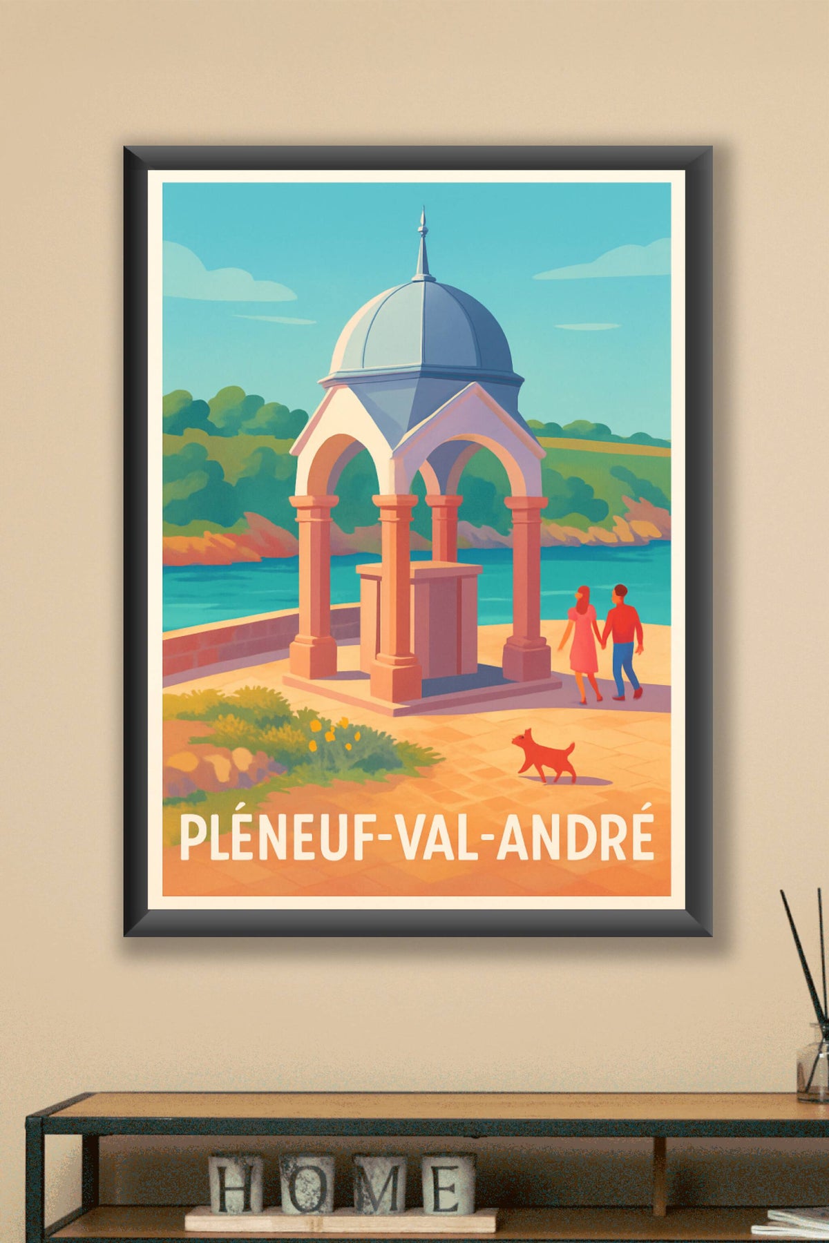 Affiche Pléneuf-Val-André — Escapade romantique en bord de mer · poster d'art de Pléneuf-Val-André