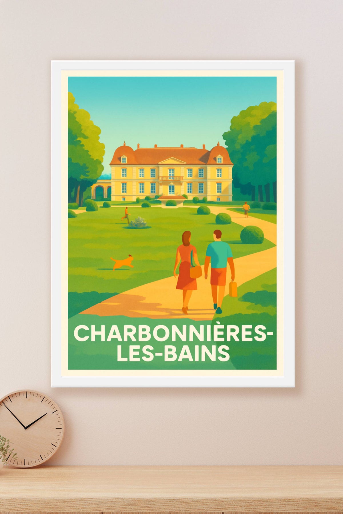 Affiche Charbonnières-les-Bains — Escapade élégante au cœur du parc · poster d'art de Charbonnières-les-Bains